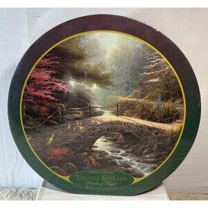 Thomas Kinkade Bridge Of Faith 750 Piece 24" Round Jigsaw Puzzle New Sealed